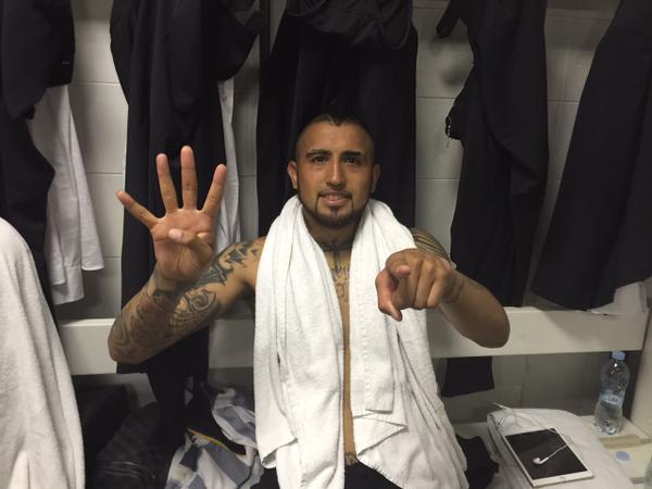 Eroul din meciul cu Sampdoria, autorul golului pentru titlu - Arturo Vidal. PC: Twitter/@juventusfc