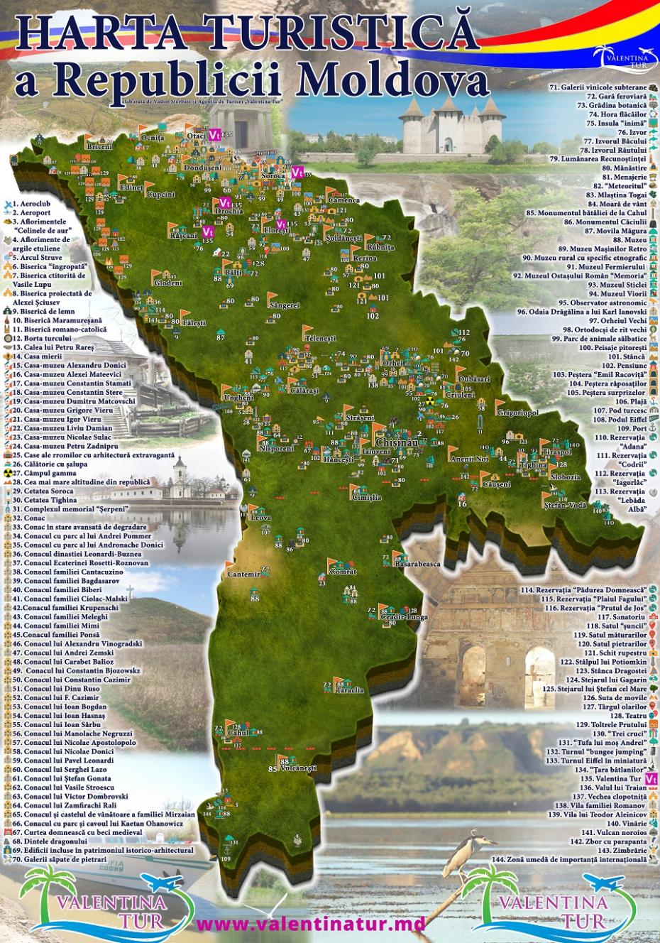 Harta Turistica a Republicii Moldova 2017 (Valentina Tur)