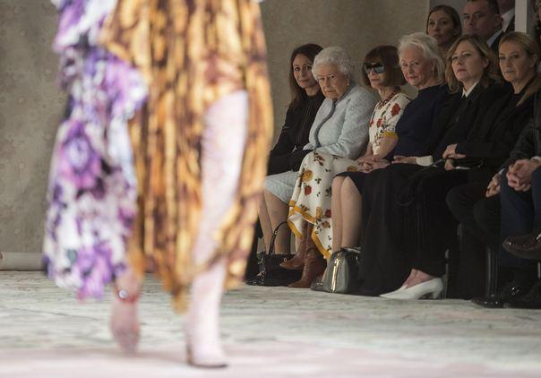 Queen Elizabeth II Visits London Fashion Week in London