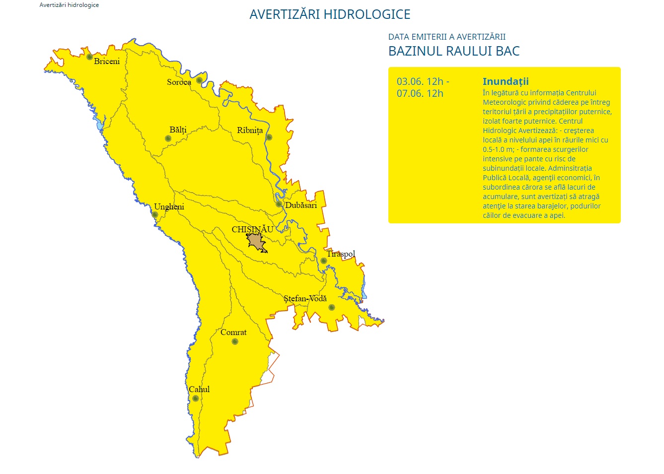 Cod galben inundații