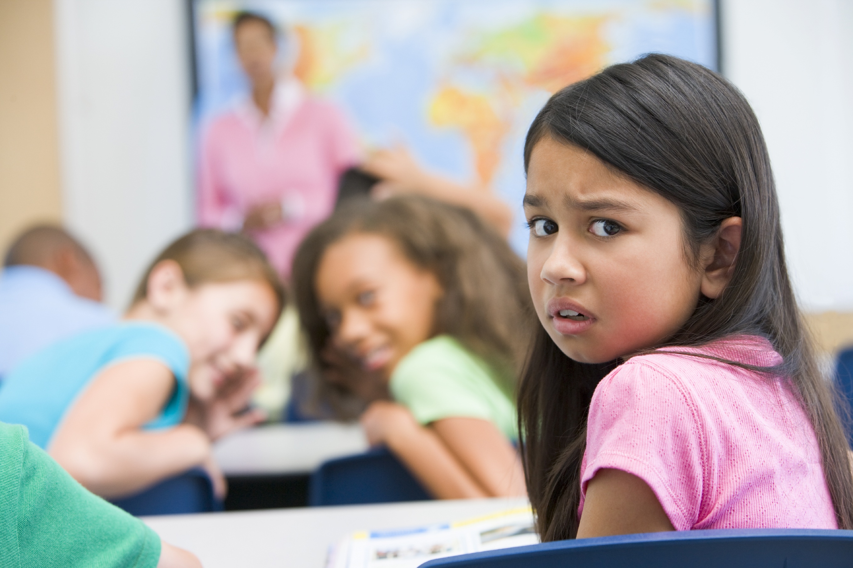 Elementary school pupil being bullied