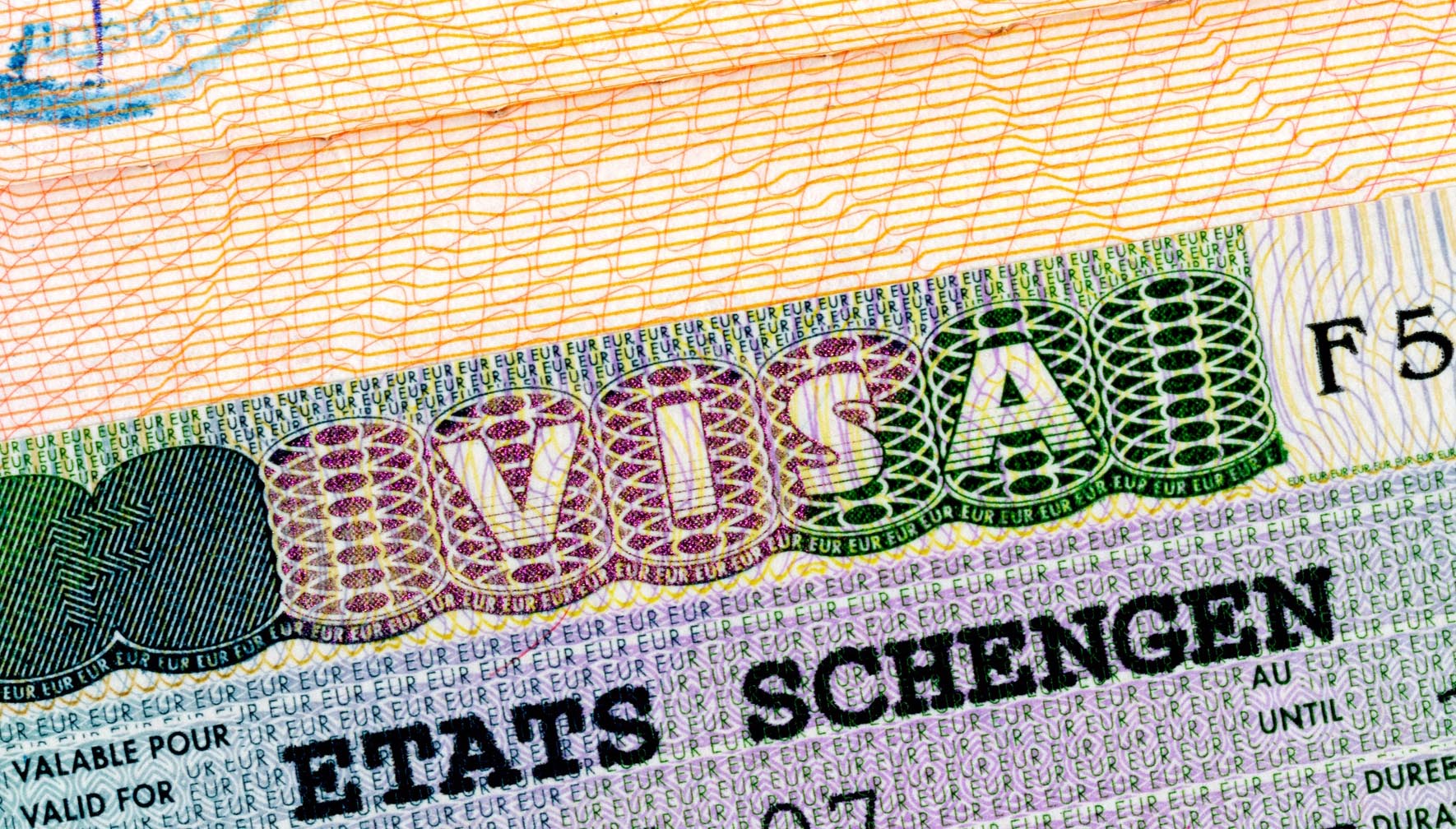 Schengen visa in passport