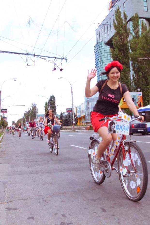 Oxana Greadcenco, organizatoarea ”Fete pe biciclete”. PC: Valeriu Istrati