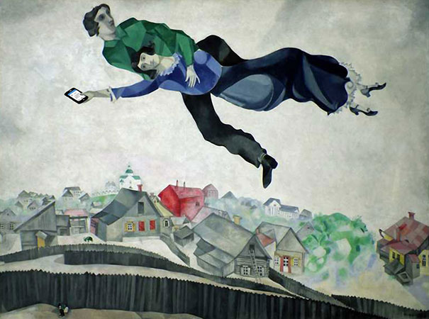 ”Deasupra orașului” de Marc Chagall