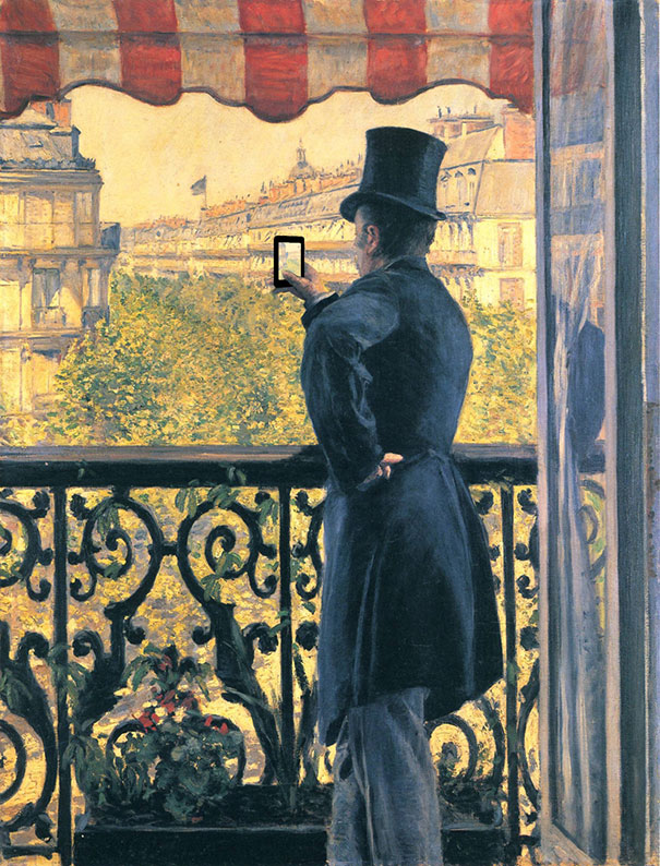 ”Omul de la balcon” de Gustave Caillebotte