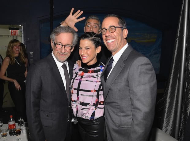 NEW YORK, NY - OCTOBER 03:  (EXCLUSIVE COVERAGE) George Clooney, Steven Spielberg, Jessica Seinfeld and Jerry Seinfeld attend the USC Shoah Foundation Institute 2013 Ambassadors for Humanity gala at the American Museum of Natural History on October 3, 2013 in New York, New York.  (Photo by Larry Busacca/Getty Images for the USC Shoah Foundation Institute)