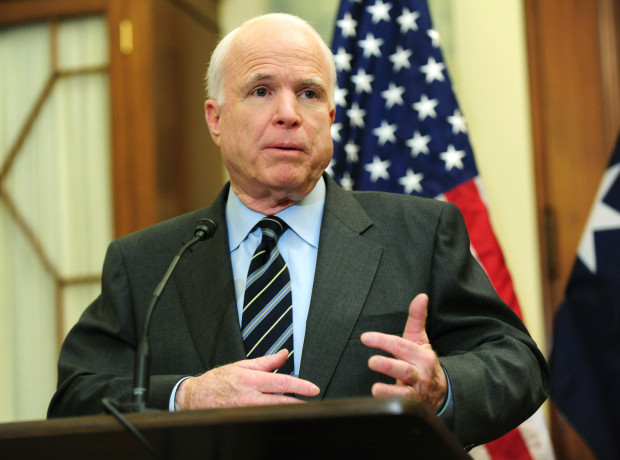 Sen. John McCain (R-AZ) holds a joint press availability with Prime Minister Julia Gillard of Australia in Washington