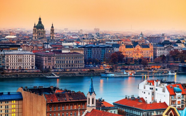 Hungary-Budapest-City-The-River-Buildings-Houses-Sunset