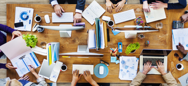 Group of Multiethnic Busy People Working in an Office