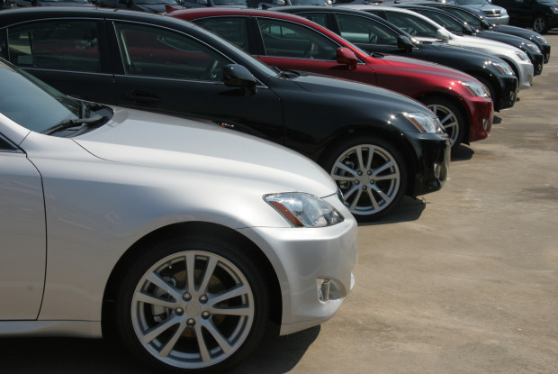 Parked vehicles on lot