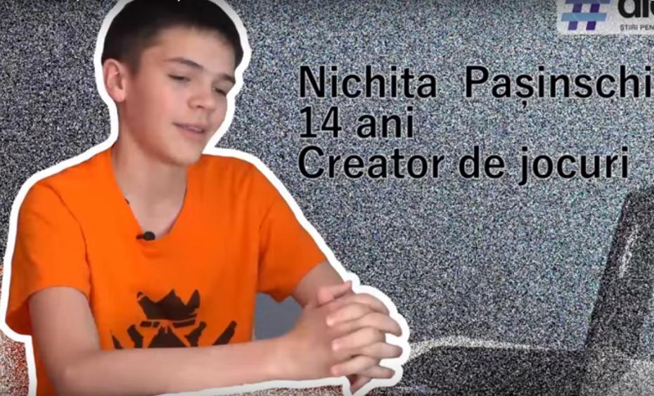 (video) Unde-s tinerii: Nichita Pașinschi de la Edineț la 14 ani a creat un joc video care i-a adus 5.000 de euro