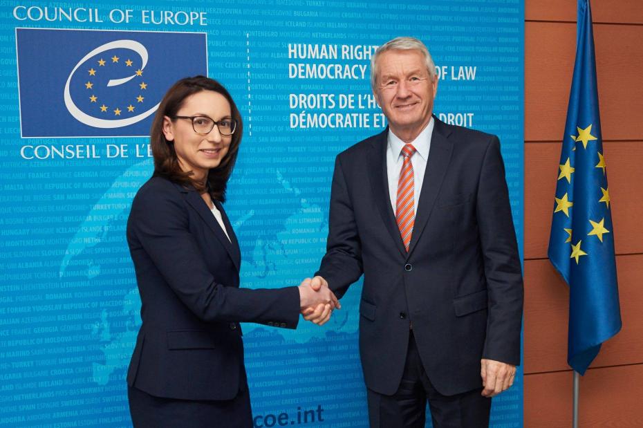 Ianuarie 2016. Alături de Secretarul General al Consiliului Europei, Thorbjorn Jagland, la înmânarea scrisorilor de acreditare.