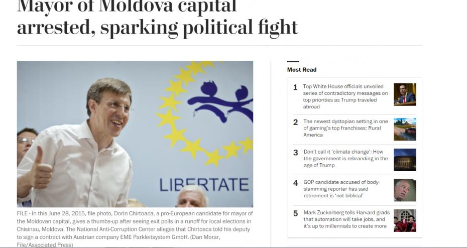 (foto) Arestul lui Dorin Chirtoacă a fost reflectat în presa internațională. Ce scrie The Washington Post