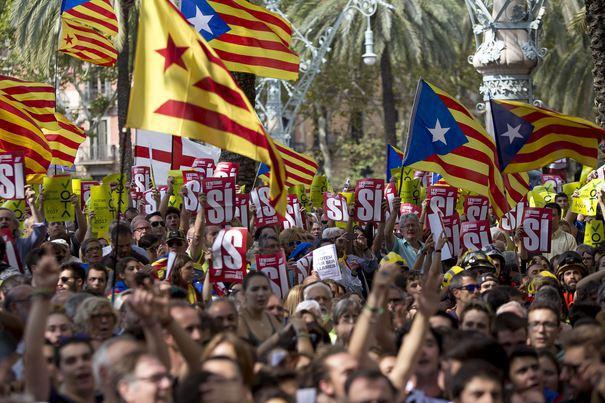 Demonstration for Catalonia’s referendum in Spain