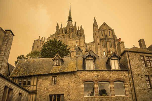 Mont Saint-Michel Skyline Turned Red By Hurricane Ophelia