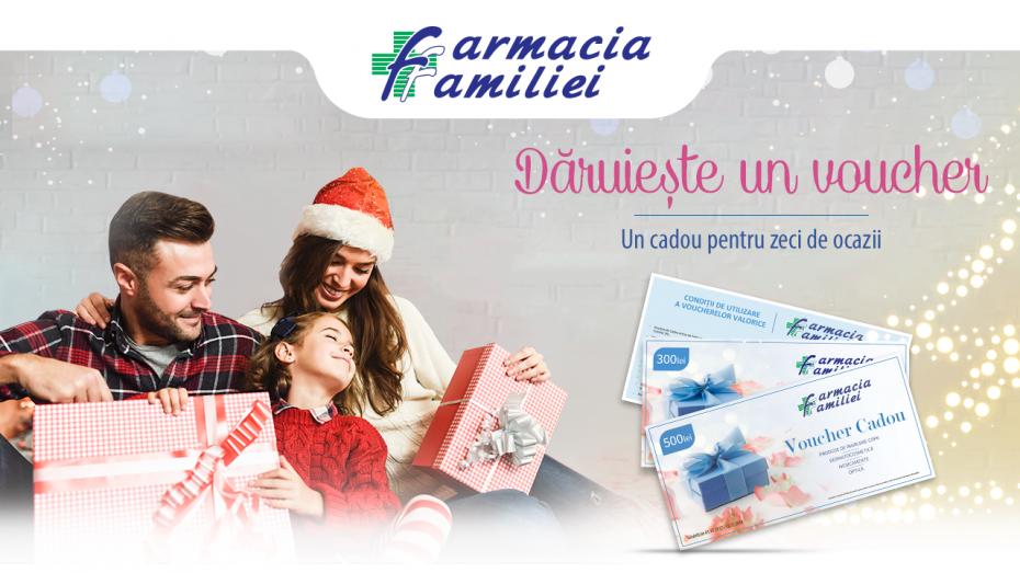 Alege să oferi un voucher cadou „Sănătate și frumusețe” de la Farmacia Familiei