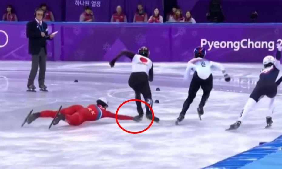 (video) Gest intenționat făcut de un nord-coreean la JO. A dorit să doboare de două ori un sportiv nipon la o cursă pe gheață