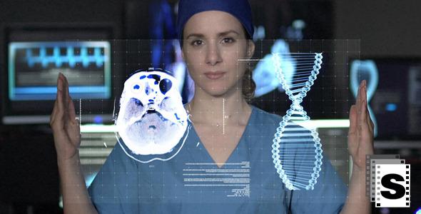 Female Doctor With Hologram preview image