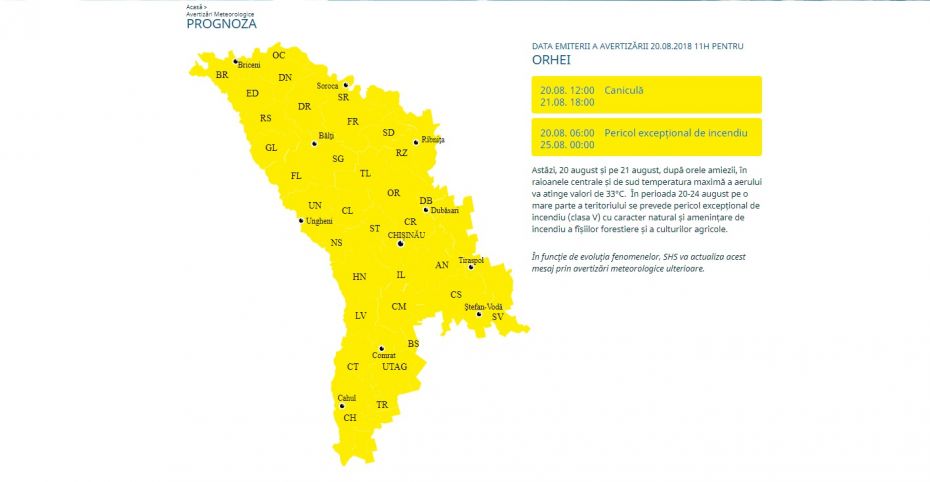 cod galbem canicula incendiu