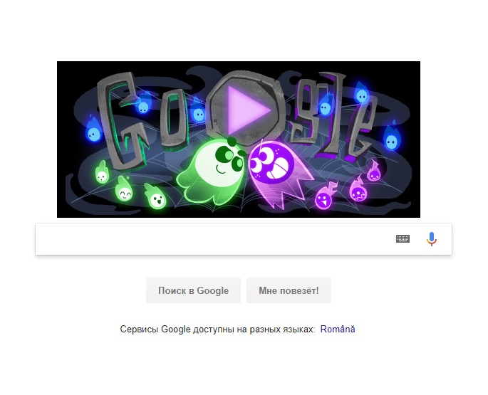 (foto) Google omagiază cu un Doodle special și un joc interactiv Halloween-ul