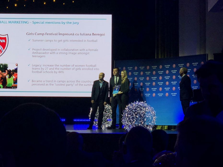 (foto) Federația Moldovei de Fotbal a fost decorată în cadrul galei de premiere UEFA GROW Awards 2018. Ce premiu a primit aceasta