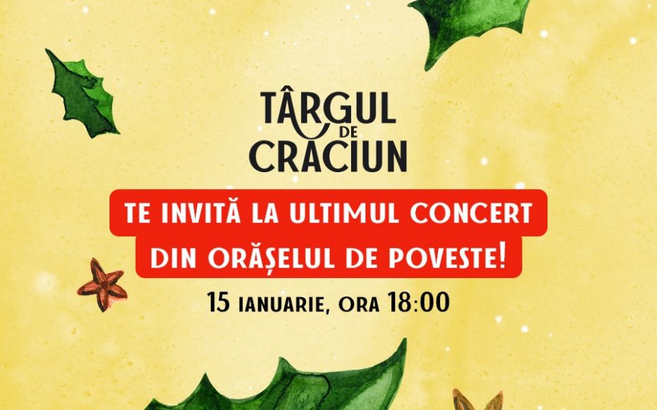 Ultima zi a Târgului de Crăciun: Tombolă cu premii generoase și un concert susținut de Valy Boghean, Brio Sonores, surorile Osoianu și Maria Iliuț