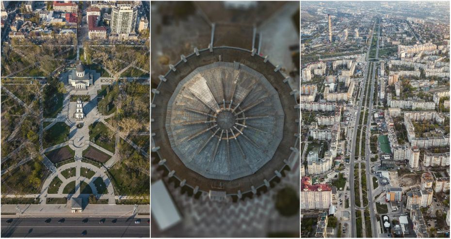 (foto) Chișinăul de la înălțime. Cum arată arhitectura geometrică a orașului fotografiată de sus cu drona