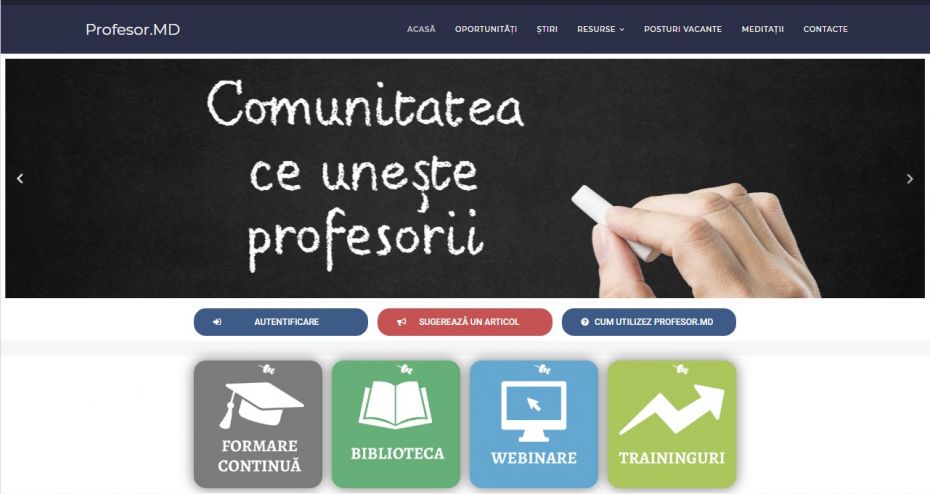 A fost lansată platforma Profesor.md, proiect din Moldova dedicat tuturor cadrelor didactice din țară