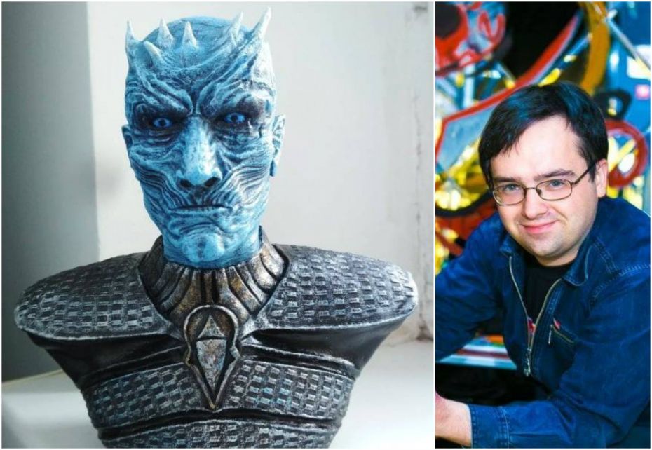 (foto) În semn de tribut, un tânăr din Moldova a creat un bust al lui Night King de pus pe Aleea Clasicilor