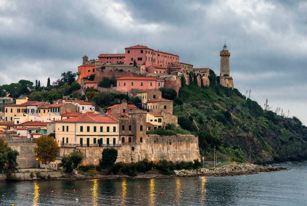 View of the port town of Portoferraio