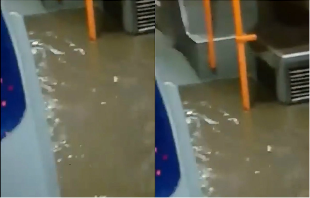 (video) În transportul public ca la bazin. Un troleibuz din Capitală a fost inundat în timp ce s-a oprit la stație