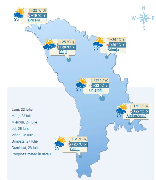 meteo, 22 iulie