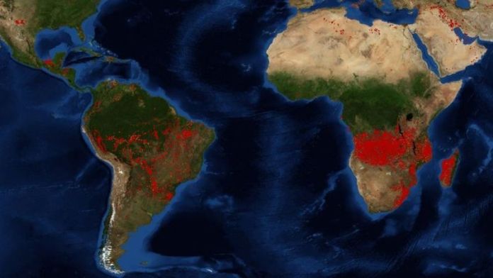 Valul de incendii a pus stăpânire și pe Africa. Imaginile au fost făcute publice de NASA