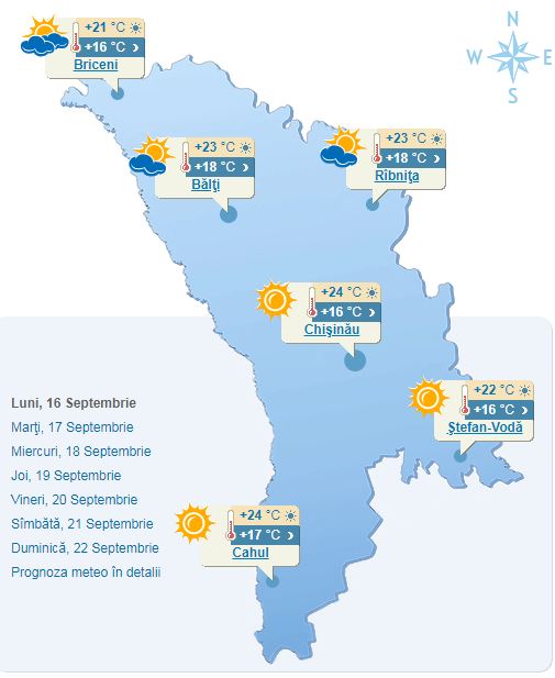 meteo, 16 septembrie