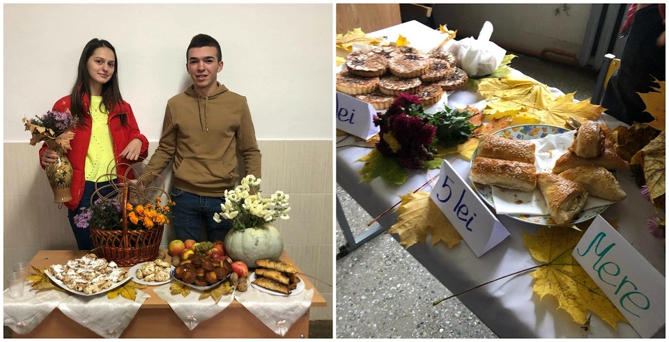 (foto) Elevii din satul Pepeni au celebrat toamna în cadrul unui târg cu bucate speciale