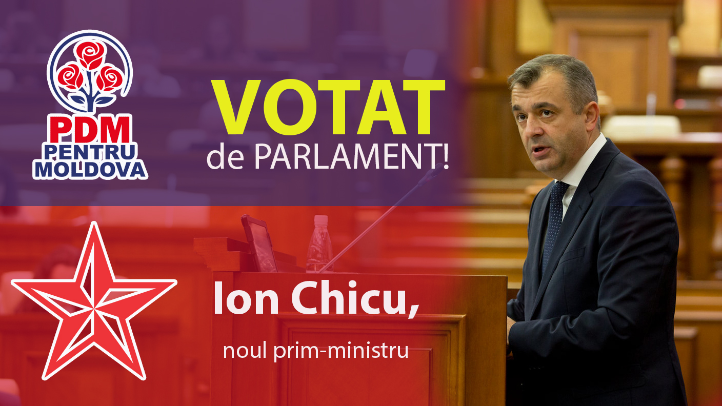 Avem un nou guvern! A primit voturile din partea deputaților PSRM și PD. Chicu: „Programul meu este până la prezidențialele din 2020”