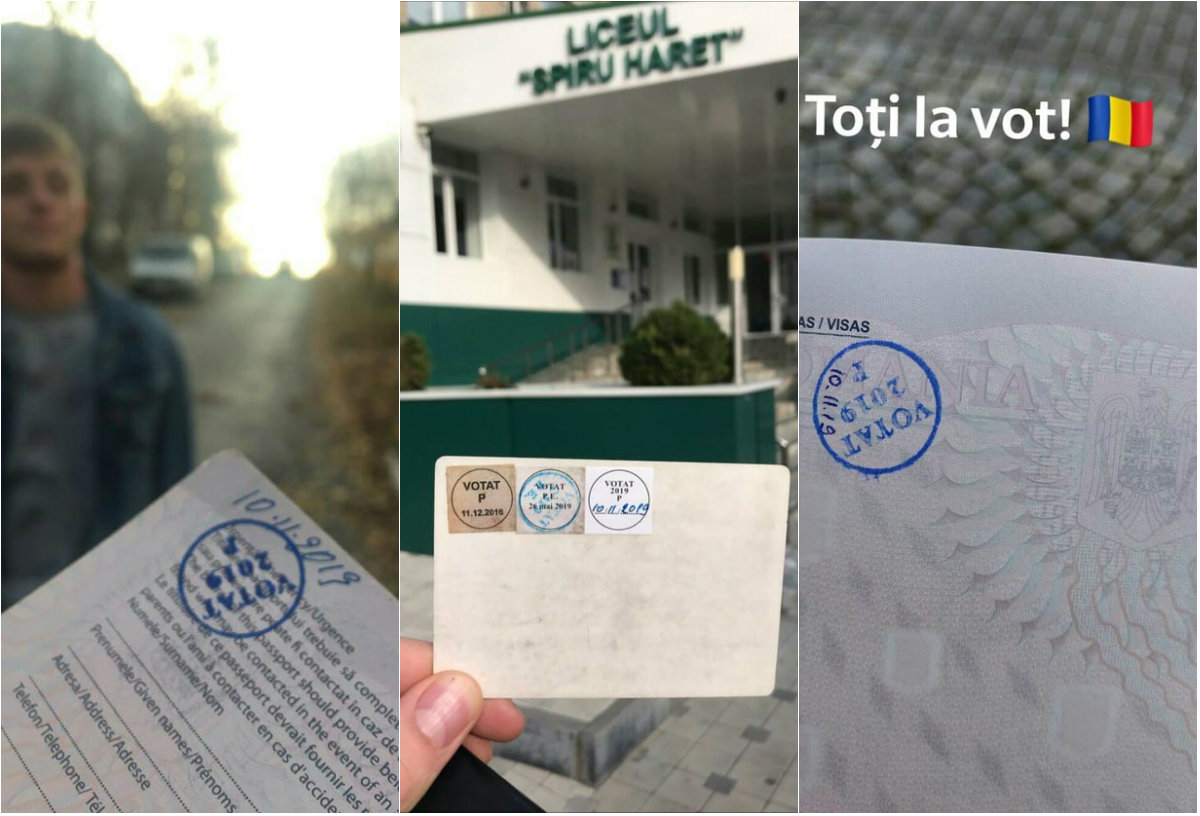 collage vot (foto) Cum se vede participarea cetățenilor români din Moldova la alegerile președintelui României pe rețele sociale