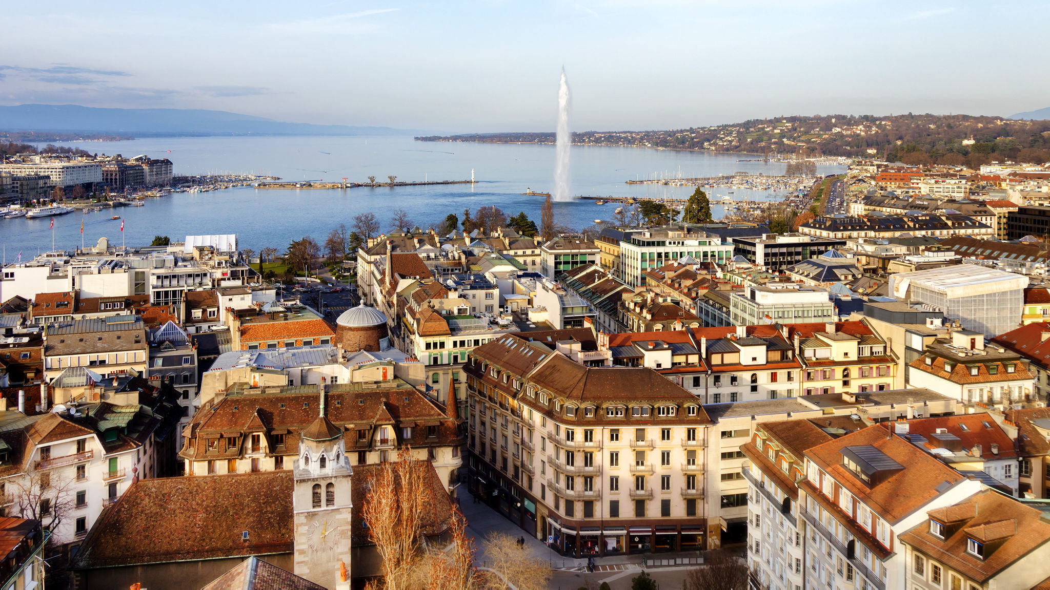 Lake Geneva from Above, Geneva, Switzerland