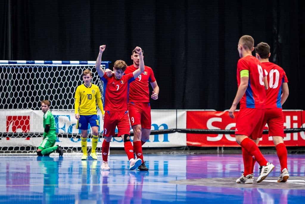 Naționala Moldovei U-19 la futsal a învins categoric selecționata Suediei cu scorul de 5-2