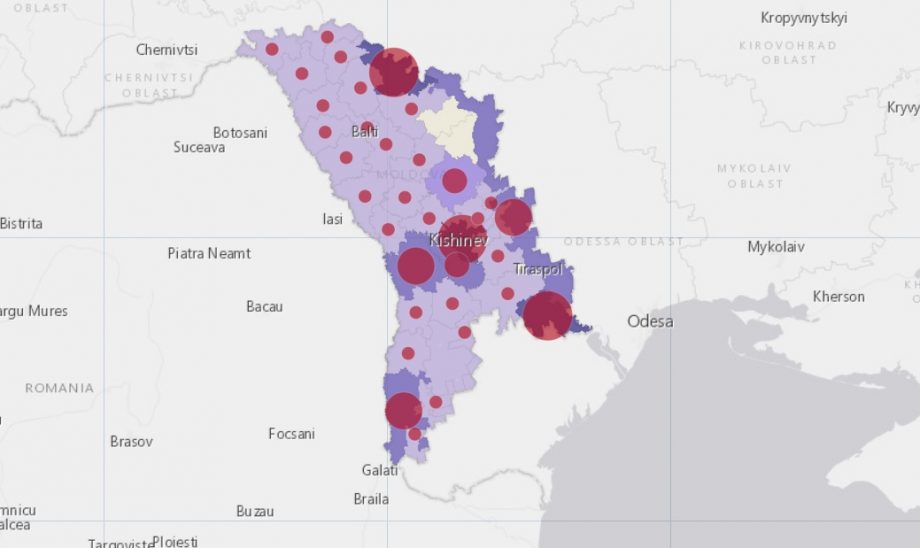 (hartă) Raioanele din Moldova care nu au înregistrat până în prezent niciun caz de îmbolnăvire cu COVID-19