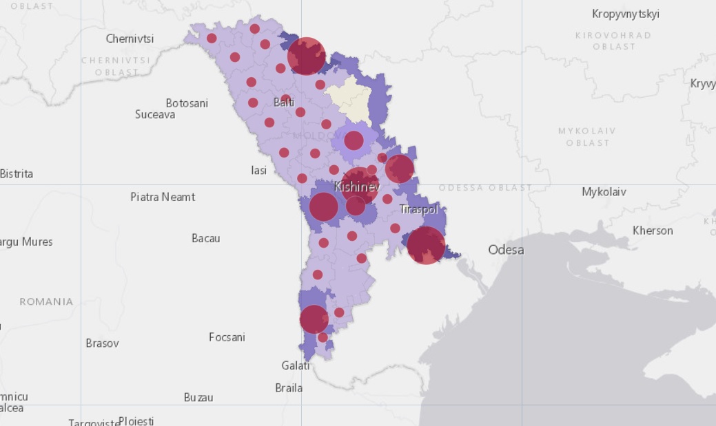 (harta) Din ce raioane sunt cele 752 de persoane infectate cu COVID-19 în Moldova