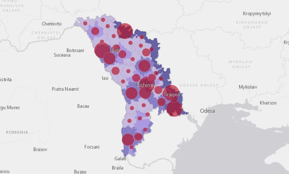 (hartă) Din ce raioane sunt cele 1 934 de persoane infectate cu COVID-19 în Moldova