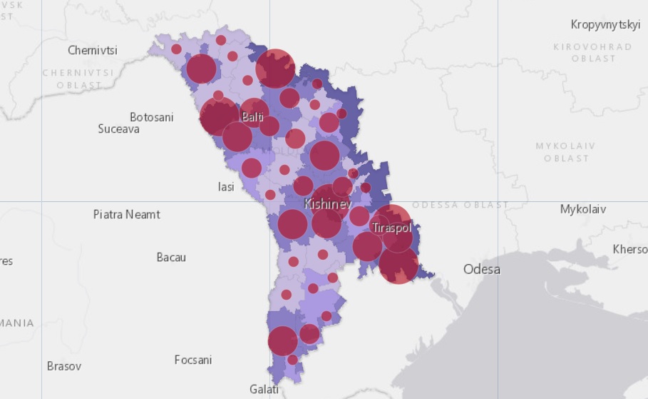 (harta) Din ce raioane sunt cele 2 472 de persoane infectate cu COVID-19 în Moldova