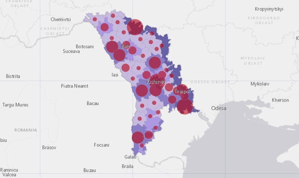 (harta) Din ce raioane sunt cele 1 662 de persoane infectate cu COVID-19 în Moldova