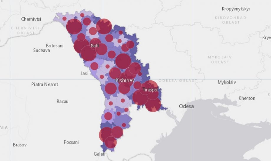 (hartă) Din ce raioane sunt cele 4 121 de persoane infectate cu COVID-19 în Moldova