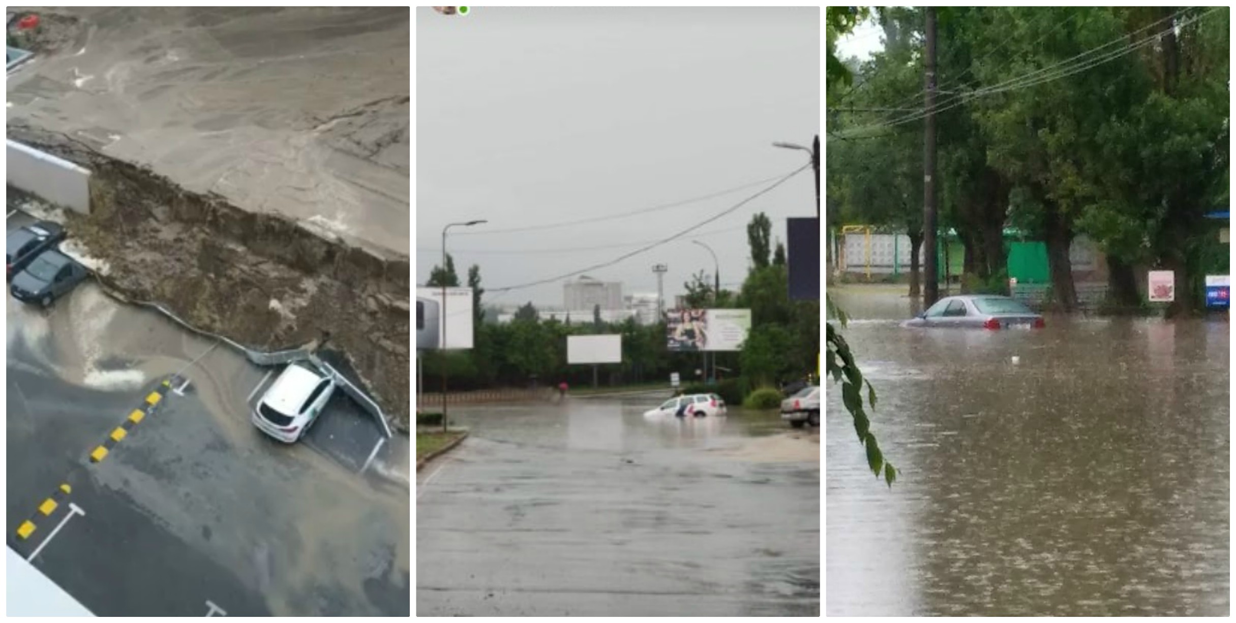 (foto) Străzi inundate, mașini deteriorate și pereți căzuți. Ceban: „Municipalitatea nu are capacitatea să facă față”