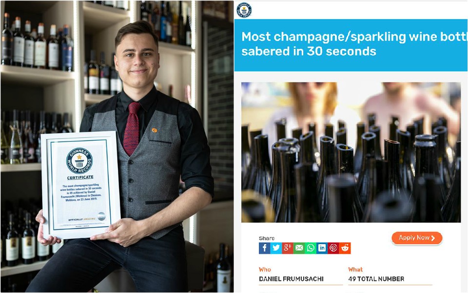 Daniel Frumusachi, cel mai tânăr sommelier din țară, a primit diploma de la Cartea Recordurilor Guinness