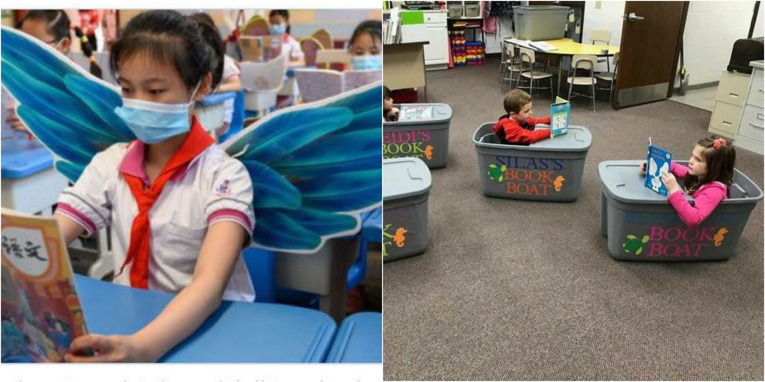 (foto) Distanța socială în clasă. Cum arată încăperile unde elevii își petrec studiile