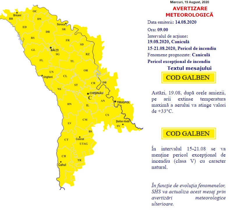 Datele meteo moldova. Meteo MD.