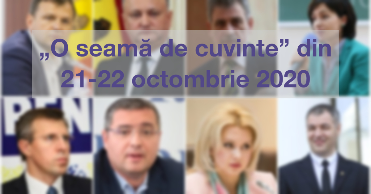 (foto, video) „O seamă de cuvinte” din campania prezidențială. Declarațiile candidaților la funcția de președinte din zilele de 21 și 22 octombrie 2020